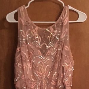Adrianna Papell Beaded Blush Dress- Size 6